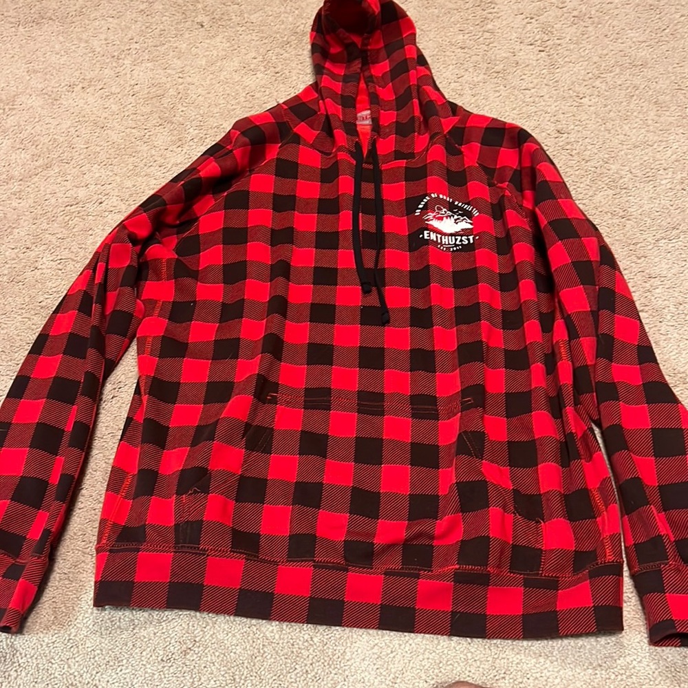 Limited edition Red flannel hoodie from Enthuzst.